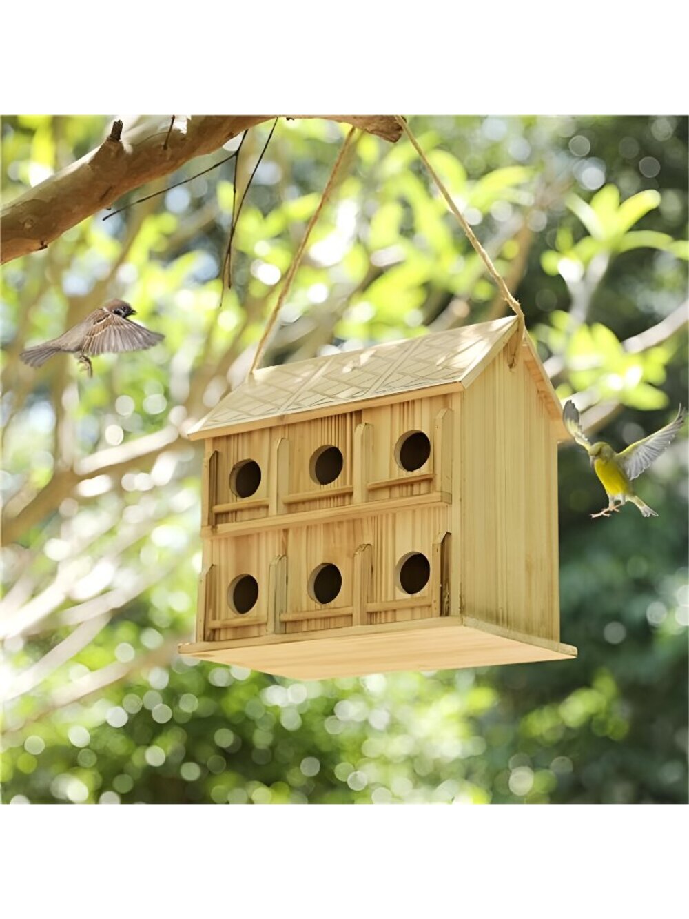 Bird Houses for Outside,12 Hole Bird House Room for 12 Bird Families -